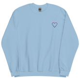 Bisexual Heart Sweatshirt: Embroidered Pride Sweater